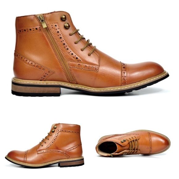 NEW Mens Bruno Leather Lined Oxfords Ankle Boots